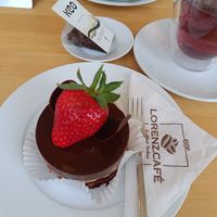 Chocolate cake at Lorenz Café in Luebeck
