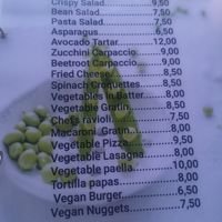 2 vegan options at bottom at Tapas Mix in Fuerteventura