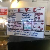 Menu of the day  at Eden's Vegan Eatery in St Croix