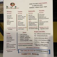 Menu   at Eden's Vegan Eatery in St Croix