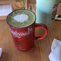 Our matcha lattes 😍 at The Waffle Spot in Puerto Escondido