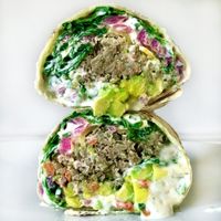 Quinoa Mushroom Burger Wrap at Veggie Grill - Farmers Market in Los Angeles