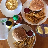 Impossible burger/ mac and cheese  at Veggie Grill - Farmers Market in Los Angeles