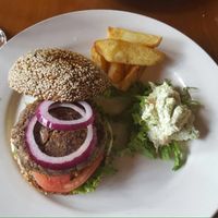 mushroom burger  at Chīsù De - Veggie Table in Beijing