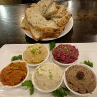 Mezi mixed dip and salad platter at Chīsù De - Veggie Table in Beijing