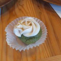 Matcha with soy milk whip at Panda Pool Muffin in Gifu