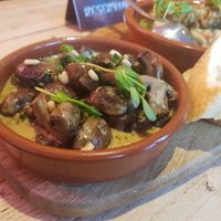 Mushrooms cooked with garlic, brandy & plant based cream at SaltHouse in North Shields