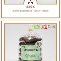 The website, clearly marks vegan at Gebr. Fraunholz Elisenlebküchnerei in Nuremberg