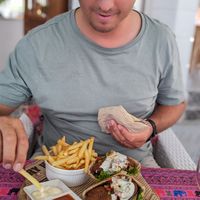 Falafel pita with fries at Soul Phuket in Phuket
