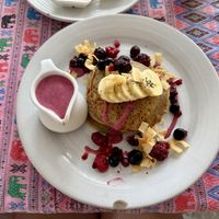 Pancakes with berry cream.  at Soul Phuket in Phuket