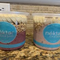 Açaí bowls: banana berry and peanut butter.   at Nekter  in Fair Oaks