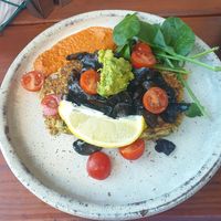 Vegan hash at Karma Cafe and Fitness in Parap