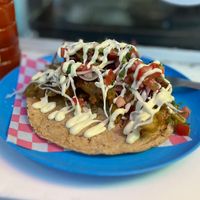 Fish taco made of mushrooms  at Paxil in Mexico City