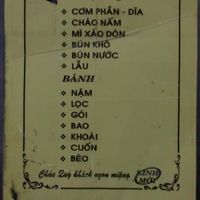 menu at Ba Minh in Hue