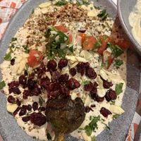 Berenjena en el estilo de Chile en nogada   at Hummus YA! in Mexico City