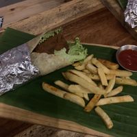 Falafel wrap homemade pita sub hummus!  at Jungle SV in El Tunco