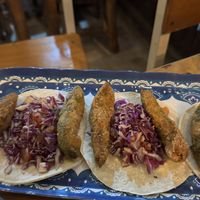 Vegetarian fried avocado tacos  at Jungle SV in El Tunco