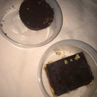 peanut butter cup and nanaimo bar at Vegan Pizza House in Vancouver