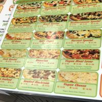 Partial menu  at Vegan Pizza House in Vancouver