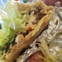 Beef donair at Vegan Pizza House in Vancouver