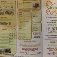 Menu available on 9th Aug 2023  at Vegan Pizza House in Vancouver