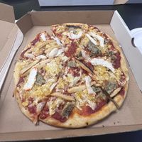 Seafood pizza  at Vegan Pizza House in Vancouver