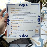 Menu at Fala Fala in Funchal