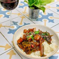 Chinese tofu stir fry- dish of the day at Fala Fala in Funchal