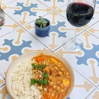 Chick pea and peanut curry 😍 dish of the day at Fala Fala in Funchal