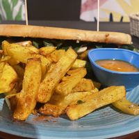 Berenjena sandwich with mushrooms  at El Opuesto de Salento in Salento