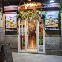 view from the street at El Arco Pinoy in Madrid