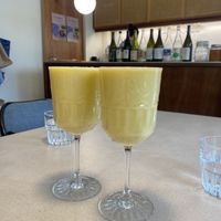 Young cabbage and greek peach smoothie  at base is nice in Seoul