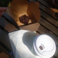 Super fudgey Brownie and Chocolate chip cookie at Caked Coffee in Toronto