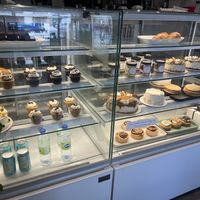 Entire vegan sweet display- entire cakes available for purchase  not by slice  at Caked Coffee in Toronto