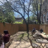 Lovely back patio  at Caked Coffee in Toronto