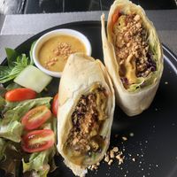Tofu wrap with satay sauce   at Plant-erian in Krabi