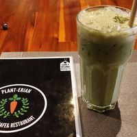 Matcha soy latte at Plant-erian in Krabi