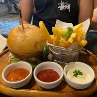 Tonkatsu burger at Plant-erian in Krabi
