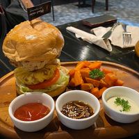 Hawaiian burger at Plant-erian in Krabi