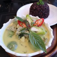 Thai Green curry with sesame tofu #Veganuary at Plant-erian in Krabi