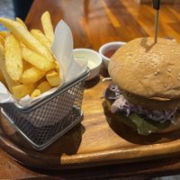 Tonkatsu burger  at Plant-erian in Krabi