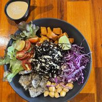 Chickpea and tofu bowl  at Plant-erian in Krabi
