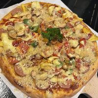 Hawaiian pizza   at Plant-erian in Krabi