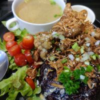 Teriyaki cauliflower and miso soup at Plant-erian in Krabi