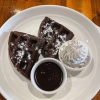 Chocolate Waffles - the whipped cream is amazing  at Plant-erian in Krabi