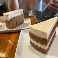 Carrot cake under Red velvet cake   at Plant-erian in Krabi