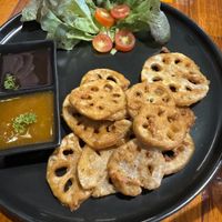 Fried lotus  at Plant-erian in Krabi