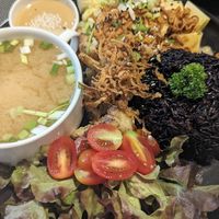 Cauliflower, pineapple & miso with riceberry at Plant-erian in Krabi