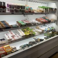 Sampling of their vegan cold case  at Accord Market in Rochester