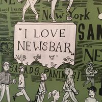 Wall art at News Bar Cafe in New York City